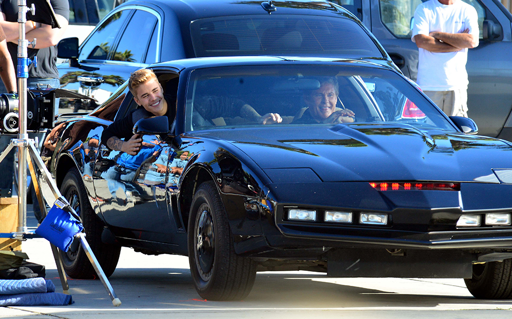 News: David Hasselhoff takes Justin Bieber for a ride in Kitt from Knight  Rider