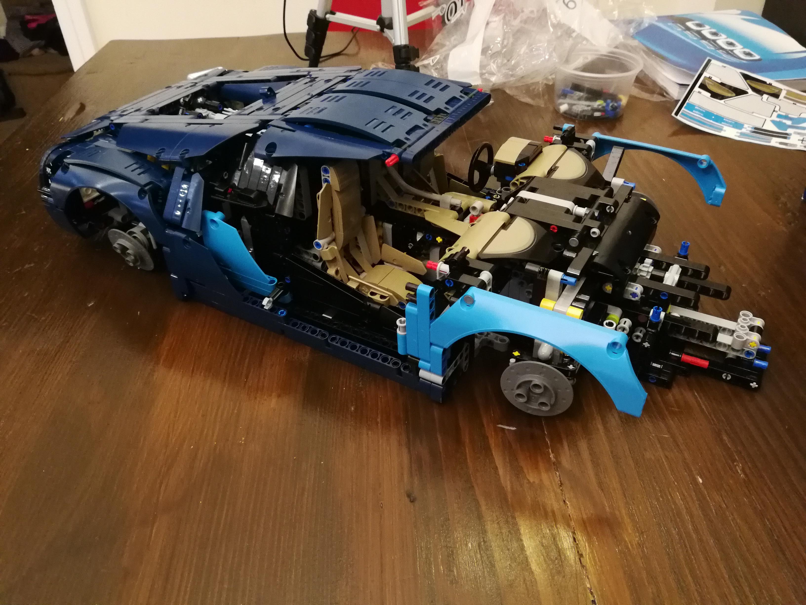 This is what it's like to build the LEGO Technic Bugatti model