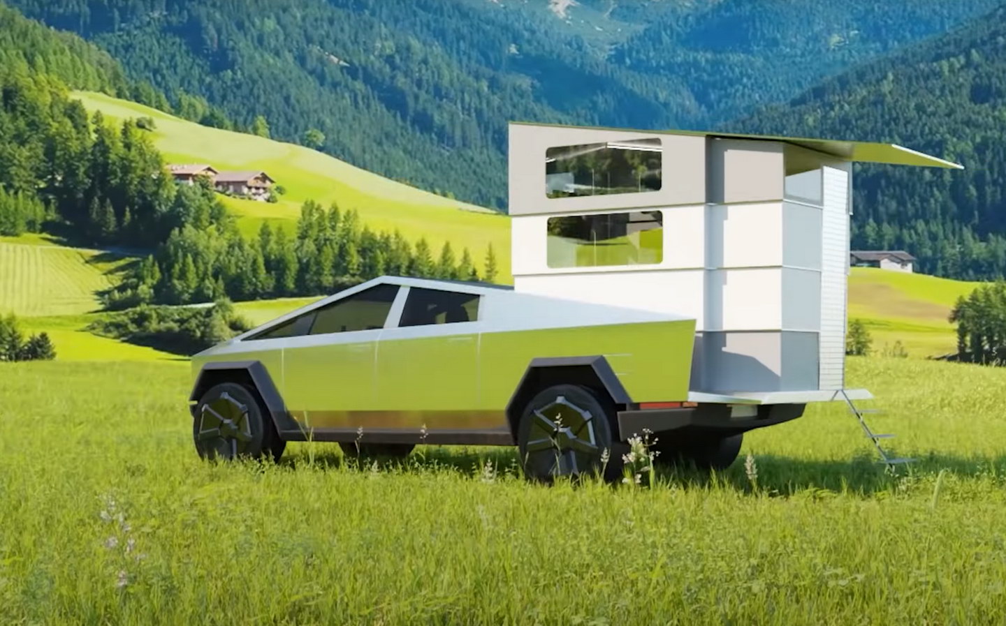 Camper conversion previewed for Tesla Cybertruck