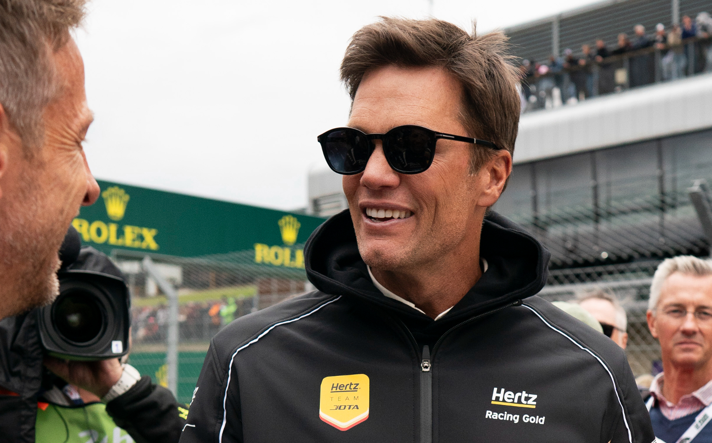 Tom Brady interviewed by Jenson Button at Le Mans 2024