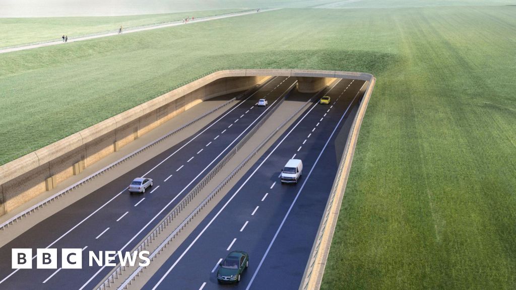 BBC News image of the proposed Stonehenge tunnel.