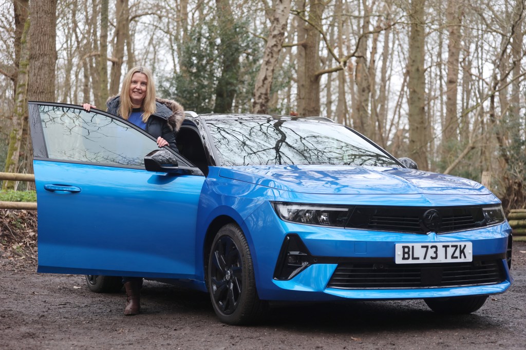 Tina Milton with Vauxhall Astra PHEV