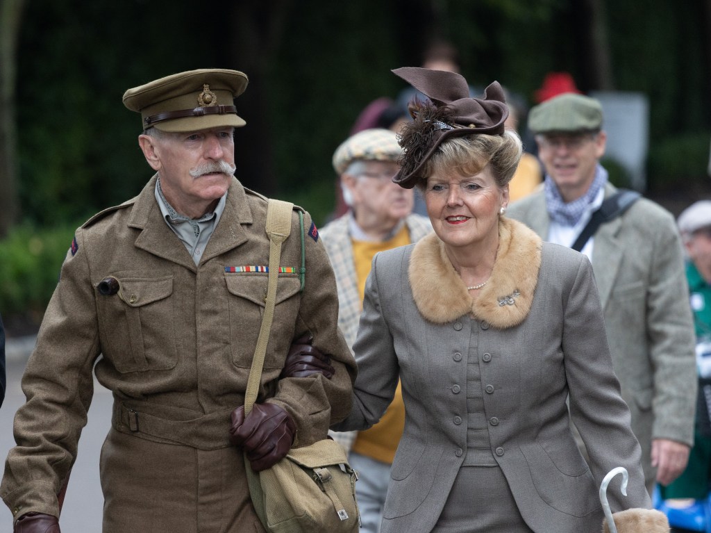 Military uniforms are a mainstay of the Revival look but it was particulalry poignant this year as the D-Day landings were commemorated. Photo: Peter Tarry for The Sunday Times