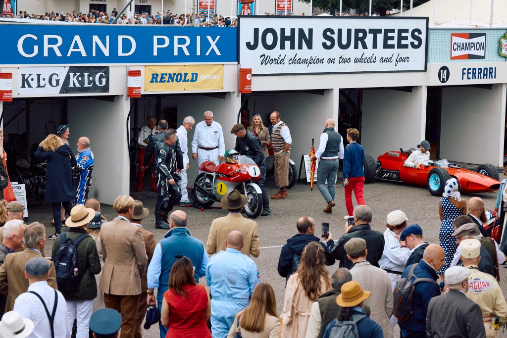 There was a heartwarming celebration of John Surtees at the 2024 Goodwood Revival. Surtees is the only many to win world championships on two and four wheels; an achievement that is unlikely to be repeated. Photo: Benjamin Cremel/ AFP via Getty Images