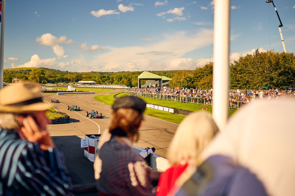 Specators watch the Richmond & Gordon Trophies race, which involves grand prix cars from 1952-1960. Photo: Dominic James for Goodwood.