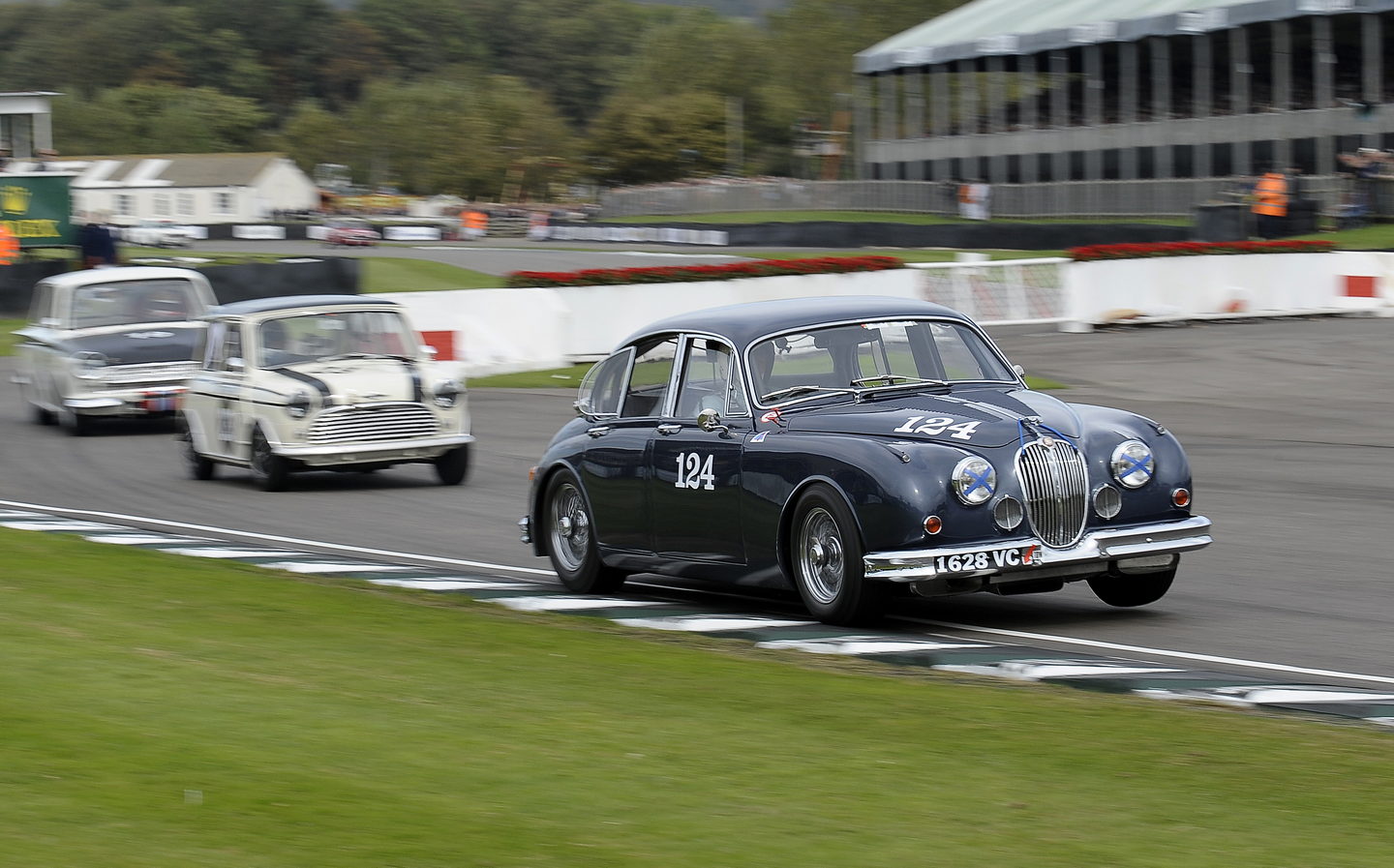 Jaguar Mk2 competing in the St Mary's Trophy at Goodwood Revival