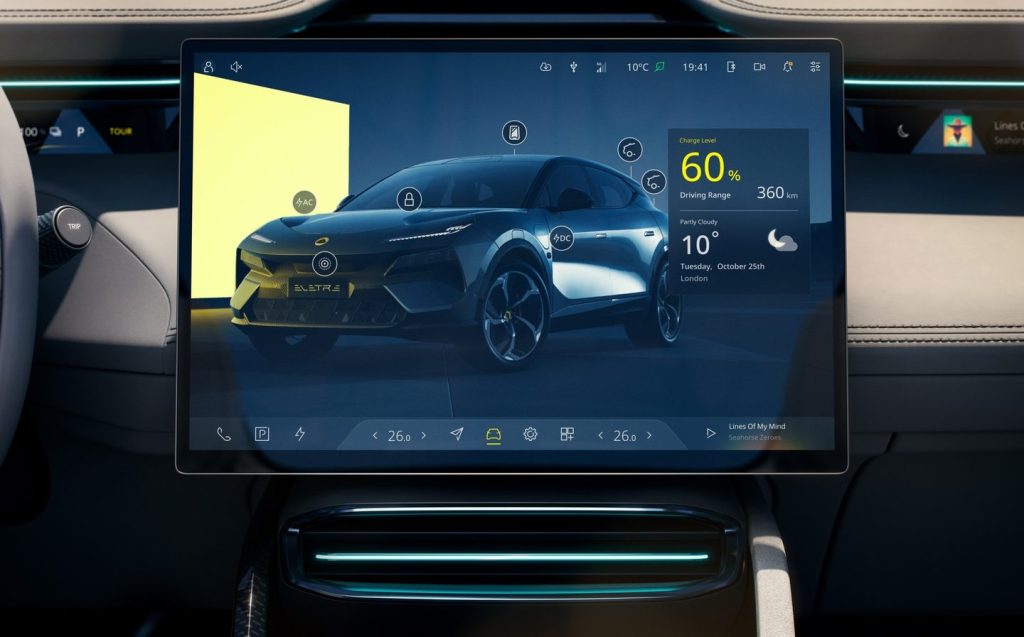 Lotus Eletre S infotainment screen