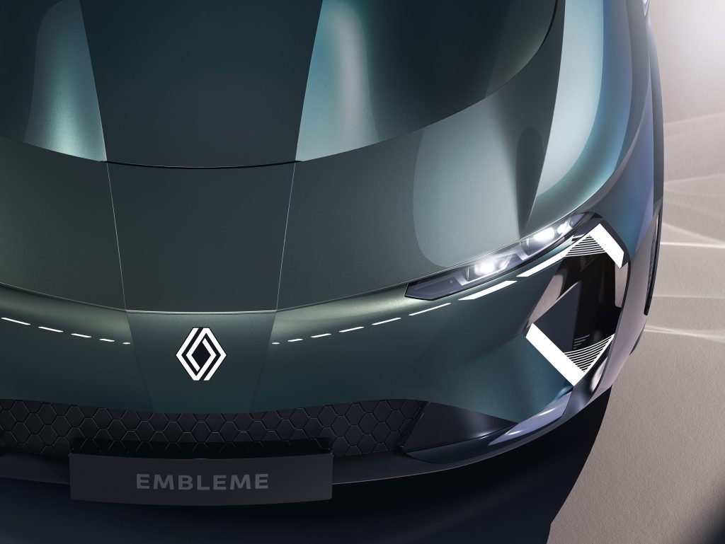 Renault Embleme concept nose top-down close-up view