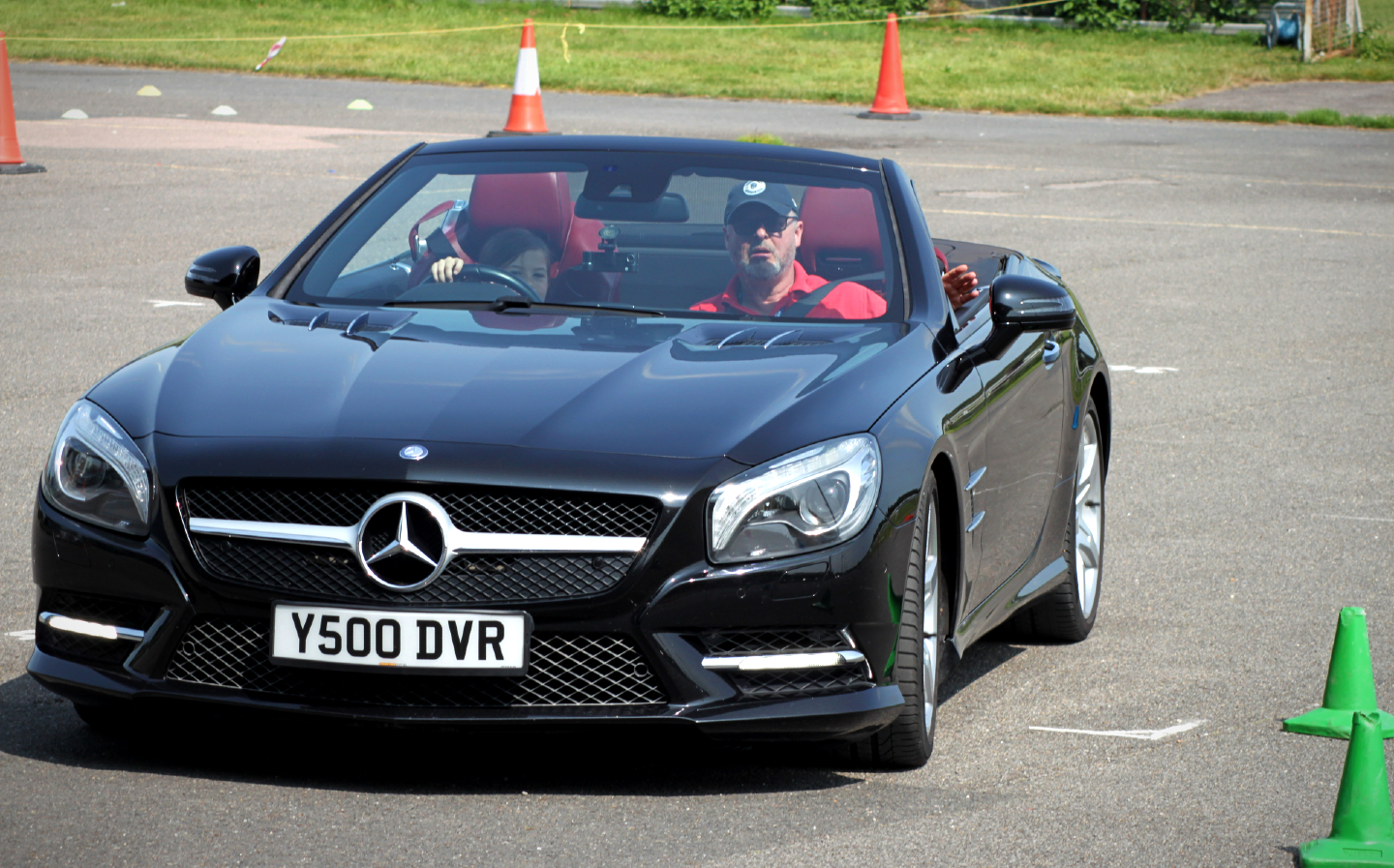 Ten year old Eva Dron drives a Mercedes SL500 AMG with Young Driver