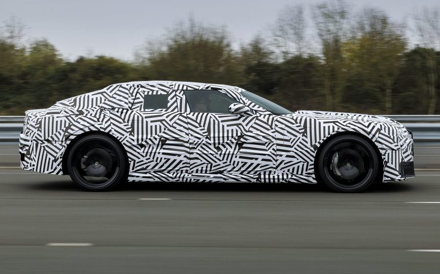 Electric Jaguar four-door GT undergoing testing