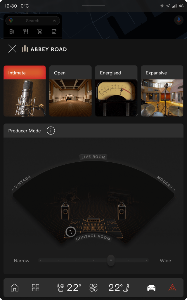 Abbey Road Studios interface for Volvo cars