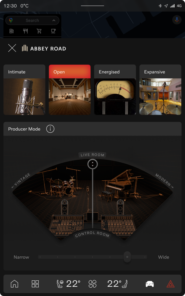 Abbey Road Studios interface for Volvo cars
