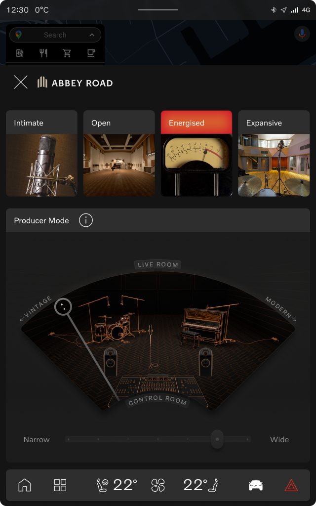 Abbey Road Studios interface for Volvo cars
