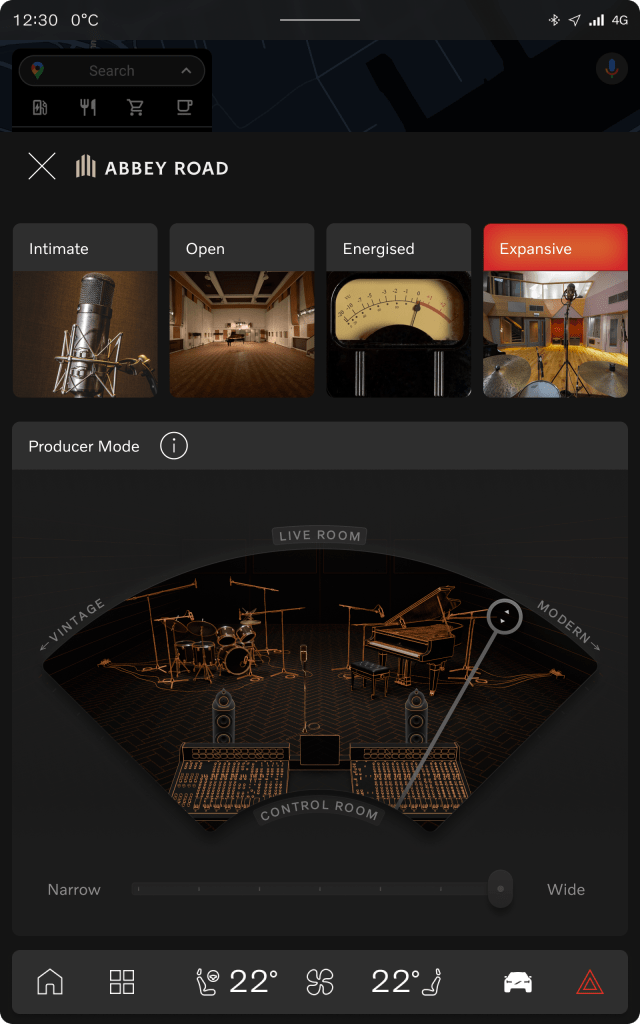 Abbey Road Studios interface for Volvo cars