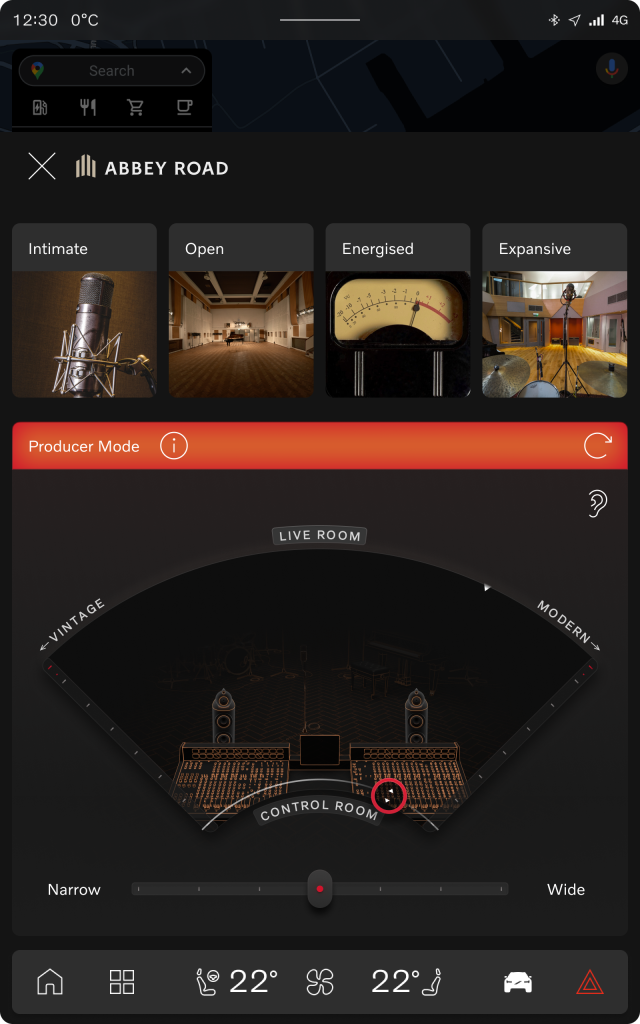 Abbey Road Studios interface for Volvo cars