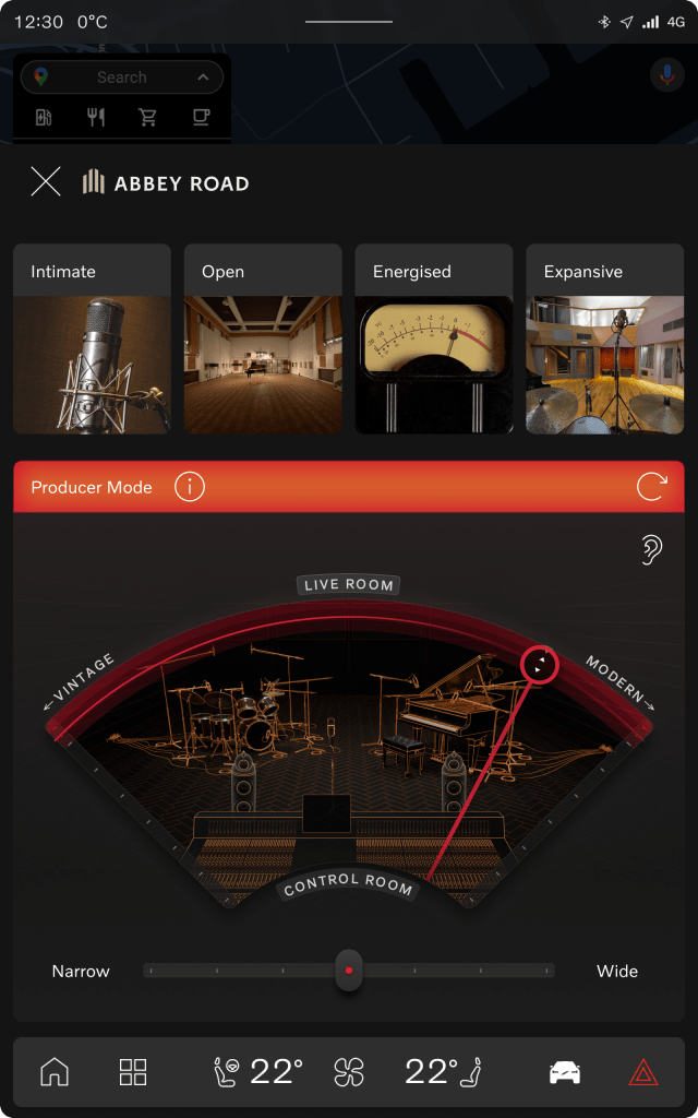 Abbey Road Studios interface for Volvo cars
