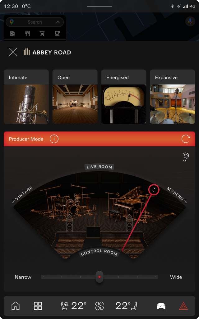 Abbey Road Studios interface for Volvo cars