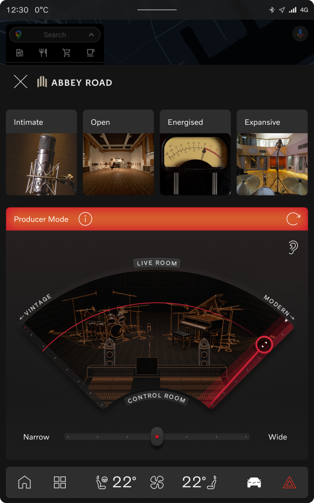 Abbey Road Studios interface for Volvo cars