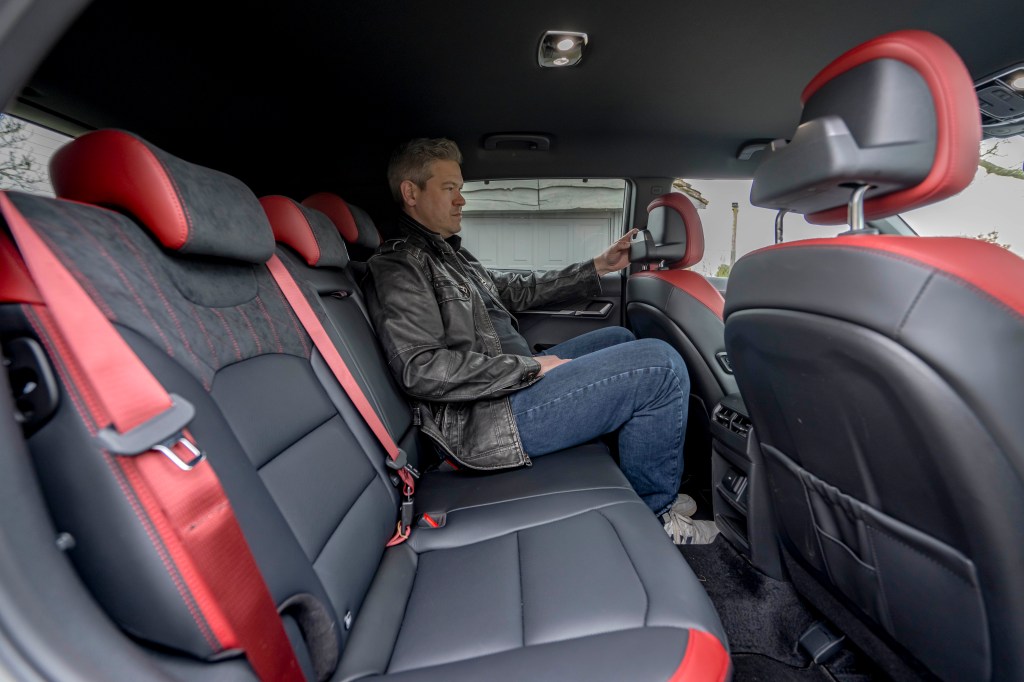 Will Dron tries out the rear seats of the KGM Actyon